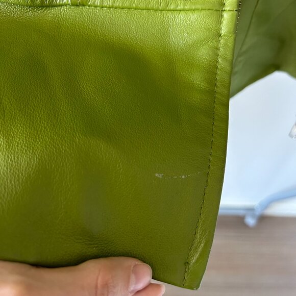 Shape FX Green Genuine Leather Zip Up Jacket - Picture 8 of 8